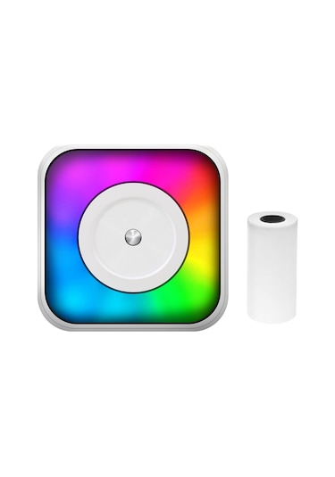 Shineyee Taşınabilir Bluetooth Termal Yazıcı - Akıllı Telefonlar İçin Renkli Led'li Anında Çıkartma Basma İos/android Uyumlu