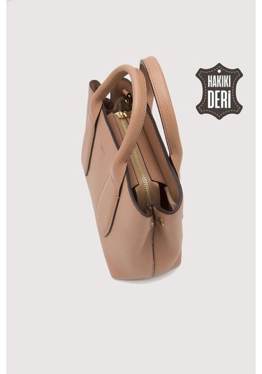 Hakiki Deri Kadın El Çantası Taba Smr9226 Taba