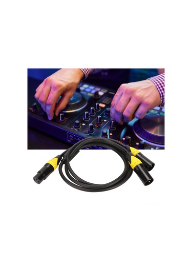 Springsun Xlr Mikrofon Dağıtıcı Kablosu - 3pin Xlr Dişi'den Çift Xlr Erkek'e 1m - Ses Sinyalini Gürültüsüz Bölme Adaptörü