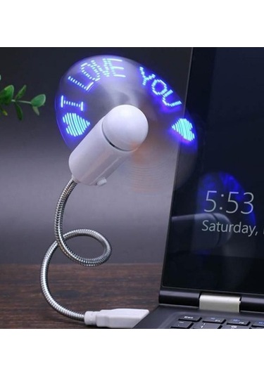Mini Usb Ledli I Love You Yazılı Fan, Mini Usb Vantilatör