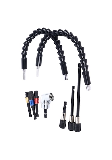 Xindoker Metal-plastik Materyalli Çok Fonksiyonlu Matkap Uzatma Seti, Hızlı Bağlantı Ve Esnek Eksen İle Otomobil, Ev Tamiri İçin Uygun