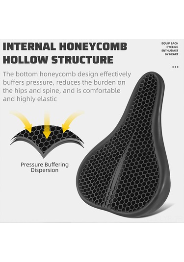 Ranyeek Bisiklet Silikon Oturak Kılıfı - Yüksek Elastik, Şok Emici, Konforlu - Dağ Ve Yol Bisikletleri İçin Uygun Siyah