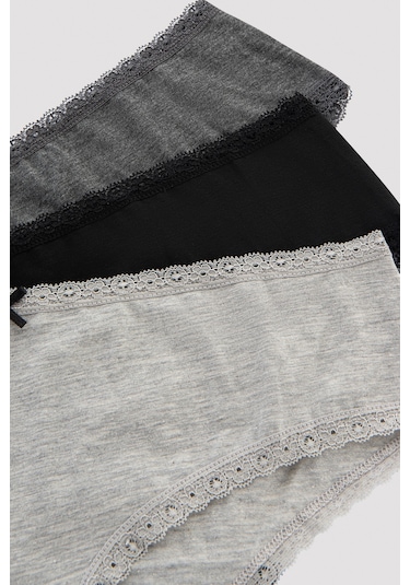 Penti Daily Lace Pamuklu 3lü Gri Hipster Külot