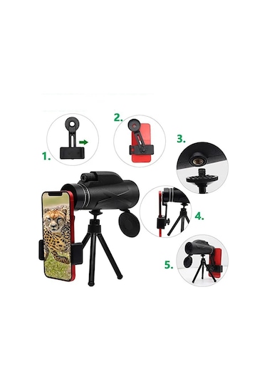 Techtic 80x Dürbün Ultra Zoom Tek Göz Monoküler Teleskop