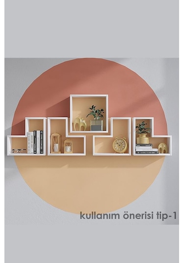 Decormet Elıtra Duvar Rafı Beyaz Çok Renkli