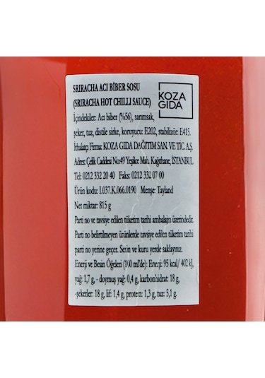 Uni-Eagle Sriracha Acı Biber Sosu 815 G