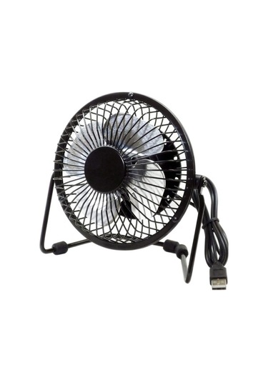 Fortunelane Usb Tahta Fanı, 4 Metal Bıçaklı, Ultra Sessiz, 360 Ayar, Kişisel Soğutma, Bilgisayar Soğutucu, Mavi