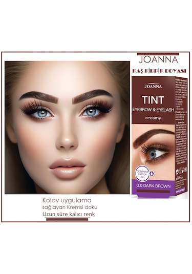 Joanna Kaş Kirpik Krem Boya Koyu Kahverengi Boya+ Oksidan 2 K