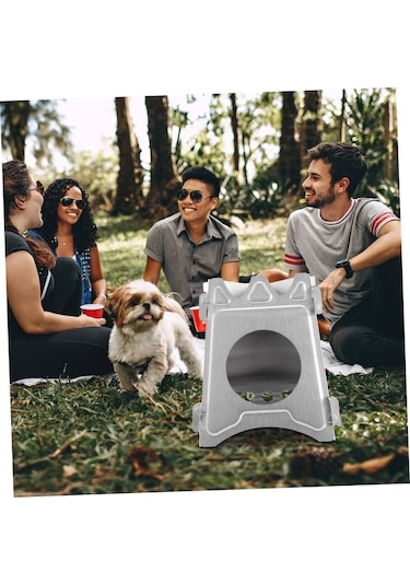 Toddmomy Katlanır Soba Taşınabilir Yakıt Brülörü Yanan Kamp Beyaz Altın - Gümüş