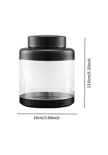 Suntek Hava Geçirmez Saklama Kavanozu Kapaklı Mühürlü Siyah