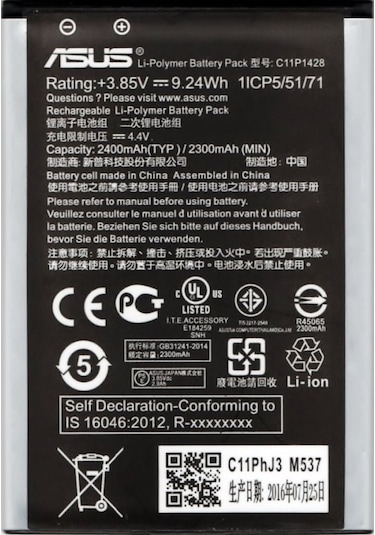 Asus Zenfone 2 Laser 5.0 Ze500Kl/G Z00Ed Pil Batarya C11P1428