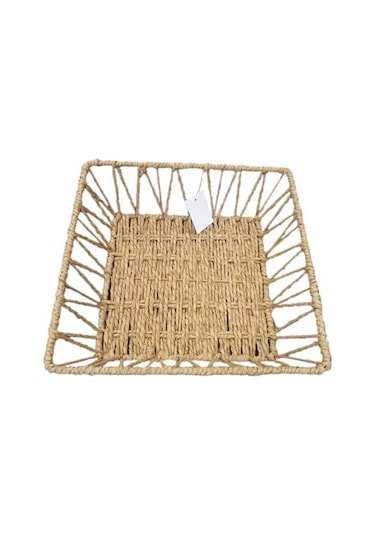 Büro Ev Ofis Düzeni İçin Kare Doğal Örgü Organizer Sepet Diğer