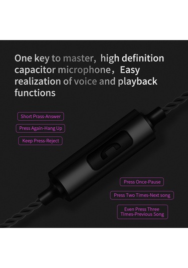 Kulak İçi Spor Kablolu Kulaklık, Kablosu Çıkarılabilir