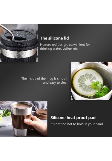 Honmex 304 Paslanmaz Çelik Kahve Fincanı 300ml Isı Ve Soğuk Saklama Kapasitesi Kahverengi Diğer