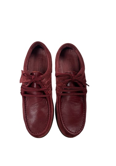 Erkek Hakiki Süet Deri Ayakkabı Bordo