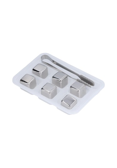 6'lı Çelik Metal Kaplama Viski Taşı Soğutma Buz Küpü Çok Renkli