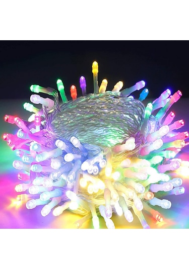 MULTİ COLORS LED LİGHT 10 METRE RENKLİ LED IŞIK RENKLİ İP LED IŞIK KABLO IŞIK 220V FİŞLİ RENKLİ IŞIK Çok Renkli