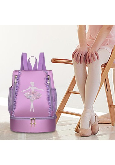 Suntek Bale Çantası Spor Yüzme Seyahat Jimnastik Için Sevimli Dantel Dekor Menekşe