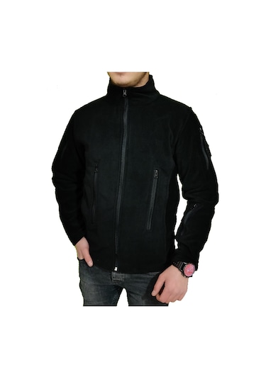 Lıghtınghm Erkek Haki Askeri Taktik Fermuarlı Polar Mont Ceket