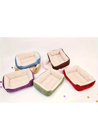 Honeybeeshop Rahat Evcil Hayvan Yatağı Pembe Kare Yuva Yüksek Kalite Xxl Boy 80x60cm Küçük Orta Boy Köpekler İçin Tüm Mevsimler
