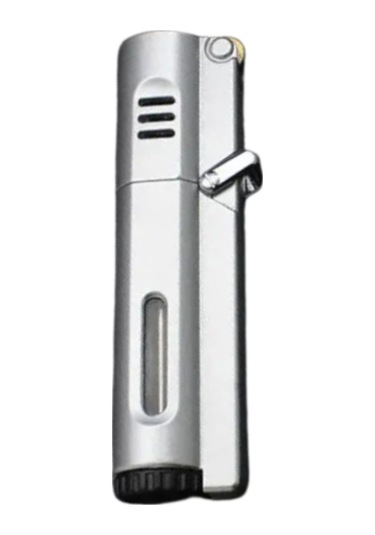 Premiumquality Gümüş 3 Torch Pürmüz Metal Puro Çakmağı