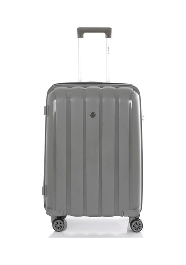 Mçs Bavul Orta Ve Kabin 2li Set Kırılmaz Silikon Valiz V305 Gri