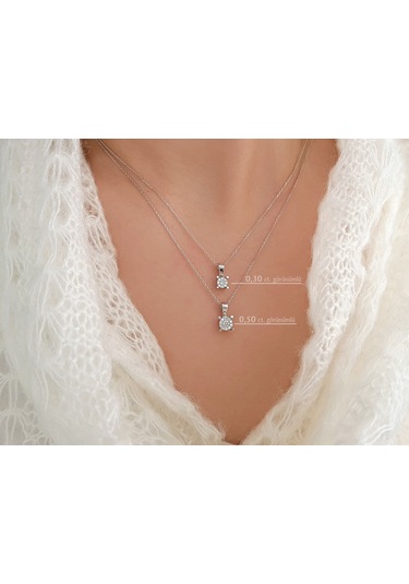 Sirius 0,50 Karat Görünümlü Pırlanta Tektaş Kolye 0817P0047