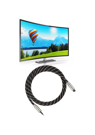 Moveevo Toslınk'den 3.5mm Mini Toslınk'a Fiber Optik Ses Kablosu 1m - Altın Kaplı, Düşük Kayıp, Elektriksel Yalıtım, 250mbit/s Bant Genişliği