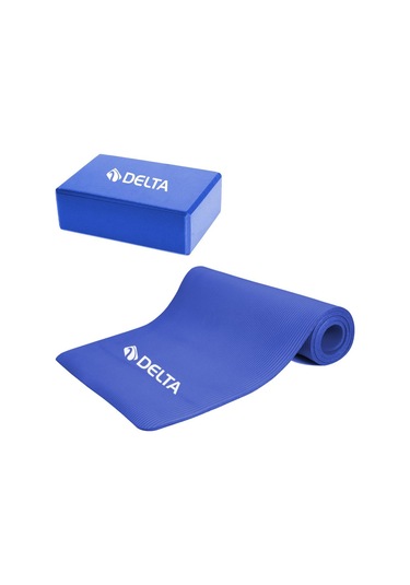 Delta 10 Mm Yoga Mat-Yoga Minderi ve Yoga Blok-Yoga Köpüğü Mavi