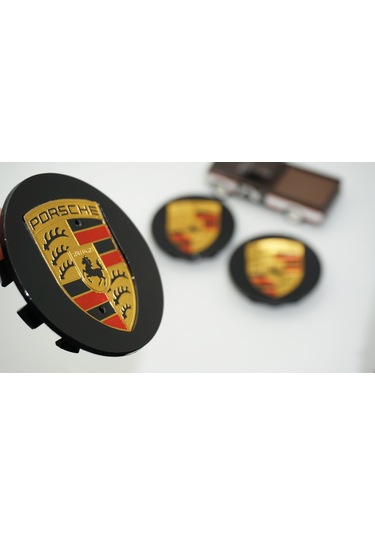 Dk Tuning Porsche Siyah Jant Göbeği Kapak Seti 76mm