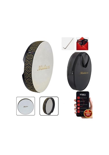 Midex Br-511 Kaliteli Bendir Def Akort Ayarlı El Tutma Oyuklu Çantalı
