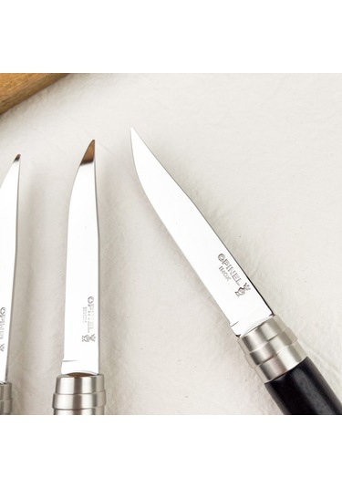 Opinel Chic 4'lü Et Bıçağı Seti - Abanoz Ağacı Ebony Siyah