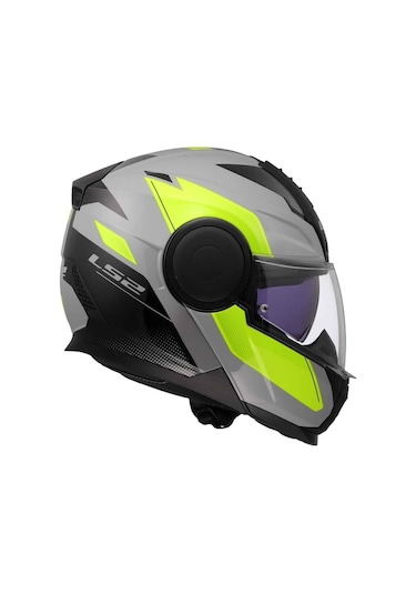 Ls2 Scope 2 Duria Çene Açılır Kask Siyah - Gri - Sarı