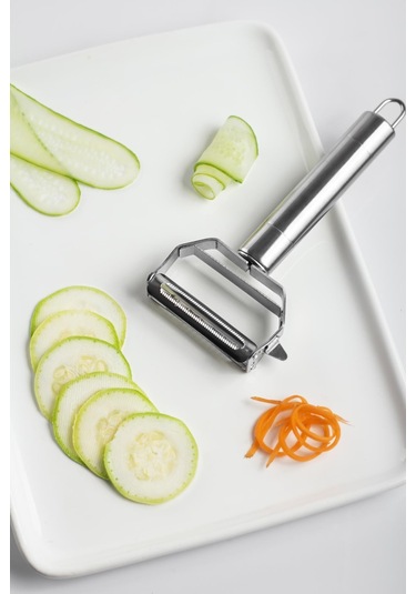 Paslanmaz Çelik Sebze Meyve Julyen Soyucu & Doğrayıcı 17 Cm Metal