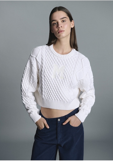 Mavi - M Logo Crop Ekru Kazak 1710796-80194 Ekru