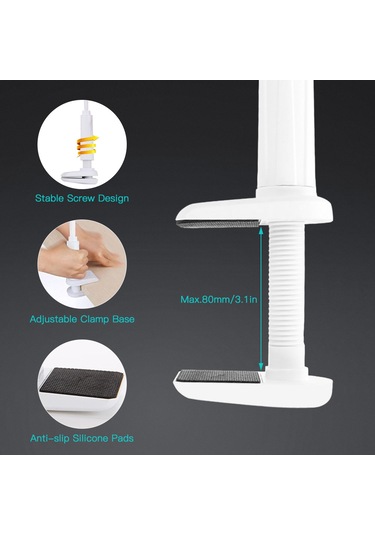 Xiyyadms 100cm Uzun Alüminyum Telefon Tutucu: 360 Döner, Kaymazsız, Çift Klemeli, Masa/yatak Üstü, Canlı Yayın Ve Boyun Ağrısı Önleyici Siyah Siyah