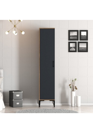 Variant Kumsal 1 Kapılı S Gardrop - Ceviz / Antrasit