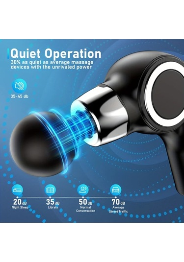 Elmpaly Siyah Akıllı Masaj Tabancası - 6 Başlıklı Usb Şarjlı Ergonomik Bel Bacak Kalça siyah