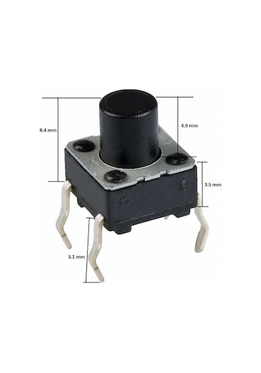 6X6 8.4Mm Tach Buton (4 Bacak) 1.Adet