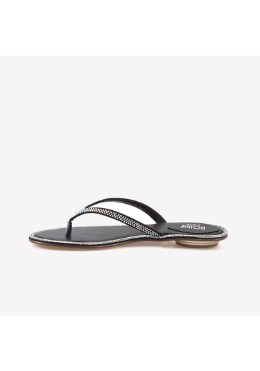 Rouge Kadın Taşlı Terlik R1-5 Siyah