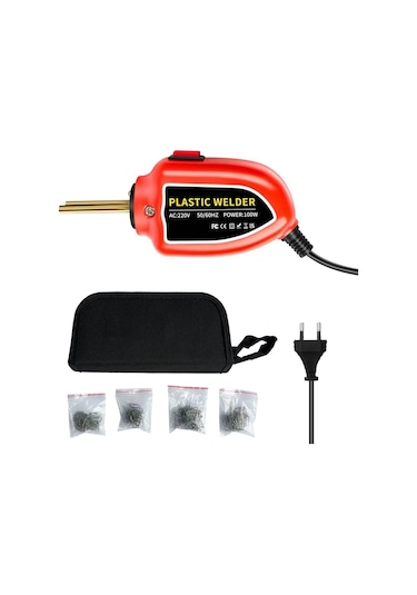 100w Plastik Kaynakçı, Sıcak Zımba Makinesi Araba Tampon Tamir Takımı, Pense, Bıçak, 200 Adet Flatouter