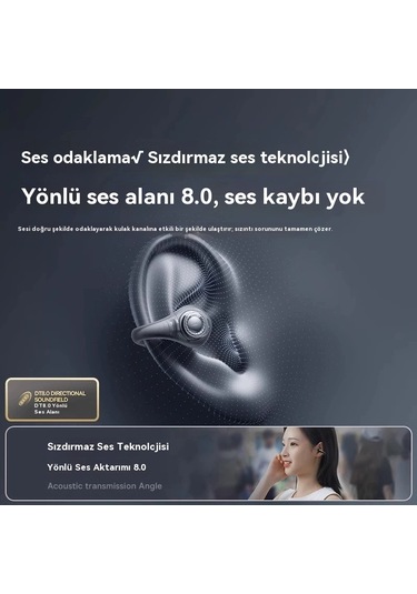 Kulak Üstü Kulak Askılı Açık Bluetooth Kulaklık 2025 - 30saat Ultra Uzun Pil Ömrü, Kulak İçi Girmeyen Konforlu Tws, Ipx5 Suya Dayanıklı