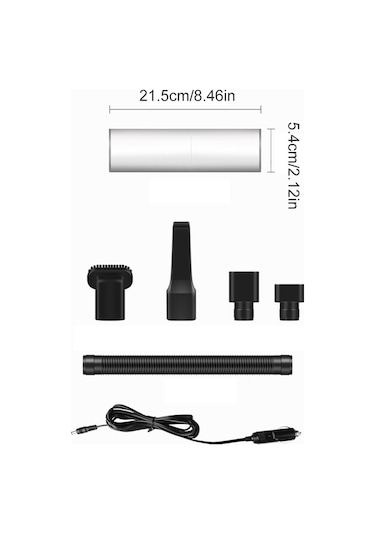 Cbtx Taşınabilir El Araç Süpürgesi 120w Araç Şarj Cihazı Hepa Filtreli Takılabilir Otomatik Elektrikli Süpürge - Siyah