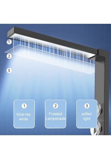Dofolink Masaüstü Akvaryum Led Işığı - 6 Mavi Beyaz + 1 Gece Işığı, Dokunmatik Kontrol, Su Geçirmez, 3 Süspansiyon Aleti İle Sabitlenir Çok Renkli