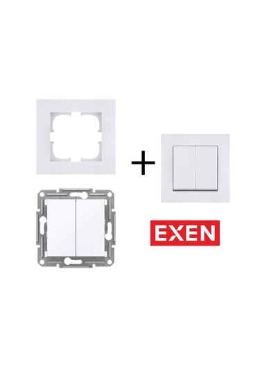 Exen Karell Beyaz Komütatör Çerçeveli 12 Adet