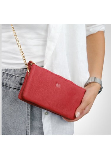 Mft Leather Hakiki Deri Kadın Cüzdan Çanta Almeda 5463 Flother Mat Kırmızı