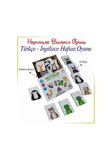 Ankebut 18 Hayvanlı Eşleştirme Puzzle Kutulu 31623