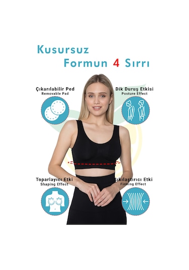 Elilom Pedli Büstiyer Korse Göğüs Destekli, Kalın Askılı Siyah Nessa