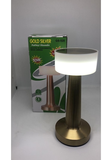 Lebron Dokunmatik Led Masa Lambası - 3 Renk Modlu Gold - Altın