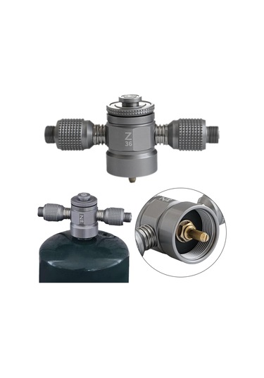 Suntek 3 Çıkışlı Kamp Izgara Adaptörü Sırt Çantasıyla Gri